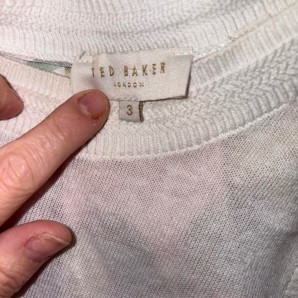 Ted Baker White Sleeveless Top with Pink, Mustard & Green Floral Print - Picture 7 of 9